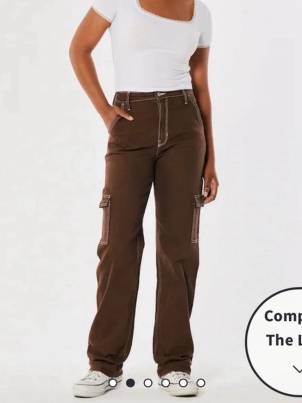Hollister Brown High-Rise Dad Jeans